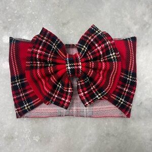 Red Tartan Headband Bow